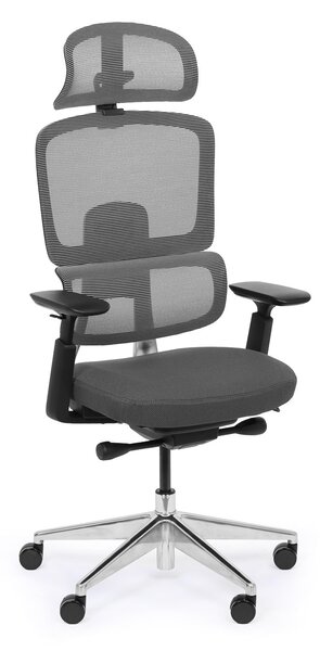 Krzesło biurowe WILMOT MF 1+1 GRATIS, czarna rama, szara