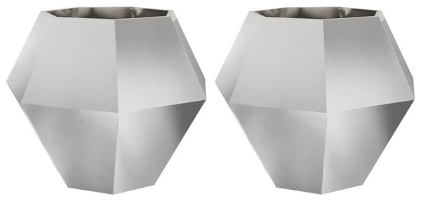 Donica 2 szt. Srebrny 100 x 100 x 80 cm Stal nierdzewna