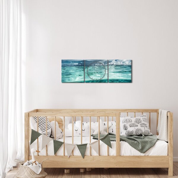 Obraz - Widok pod poziomem morza (z zegarem) (90x30 cm)
