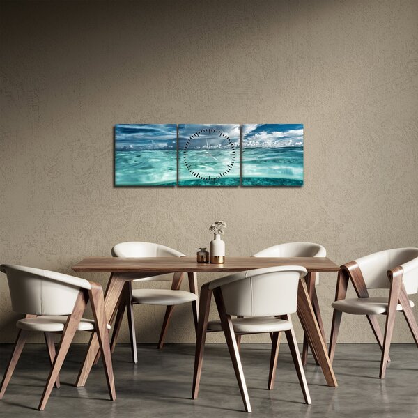 Obraz - Widok pod poziomem morza (z zegarem) (90x30 cm)