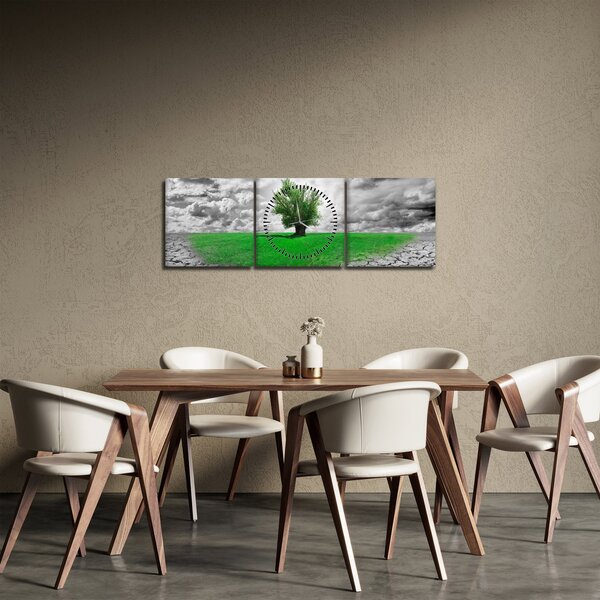 Obraz - Kawałek natury w mieście (z zegarem) (90x30 cm)