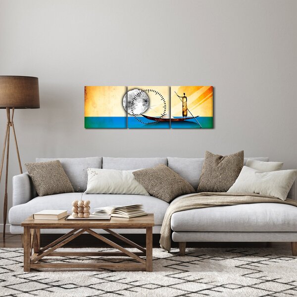 Obraz - Malarstwo starożytne (z zegarem) (90x30 cm)