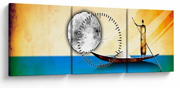 Obraz - Malarstwo starożytne (z zegarem) (90x30 cm)