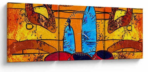 Obraz - Malarstwo starożytne (z zegarem) (90x30 cm)