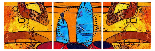 Obraz - Malarstwo starożytne (z zegarem) (90x30 cm)