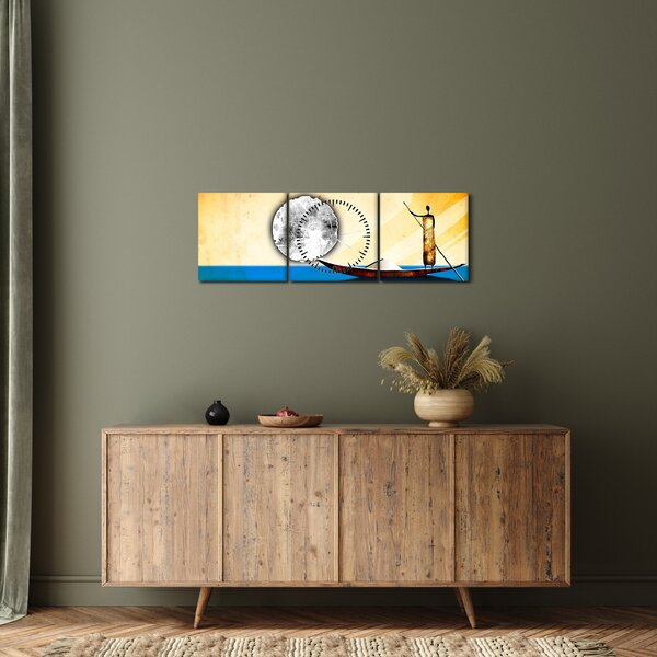 Obraz - Malarstwo starożytne (z zegarem) (90x30 cm)