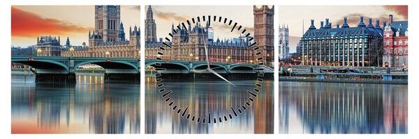 Obraz - Houses of Parliament w Londynie (z zegarem) (90x30 cm)