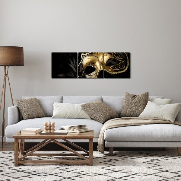 Obraz - Złoty drapak (z zegarem) (90x30 cm)