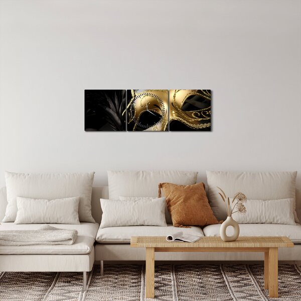 Obraz - Złoty drapak (z zegarem) (90x30 cm)