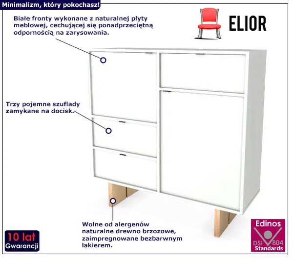 Biała komoda do salonu N4-N75