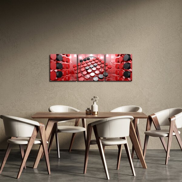 Obraz abstrakcji przycisku (z zegarem) (90x30 cm)
