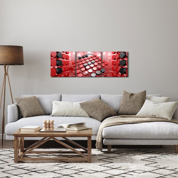 Obraz abstrakcji przycisku (z zegarem) (90x30 cm)