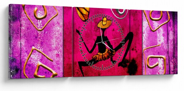 Obraz historycznego muralu (z zegarem) (90x30 cm)