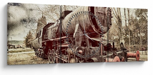 Historyczny wizerunek lokomotywy (z zegarem) (90x30 cm)