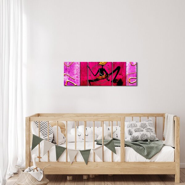 Obraz historycznego muralu (z zegarem) (90x30 cm)