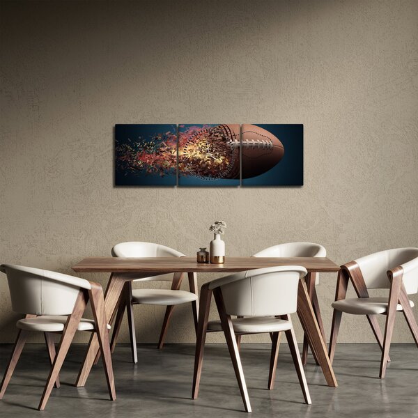 Obraz - Piłka do rugby w akcji (z zegarem) (90x30 cm)