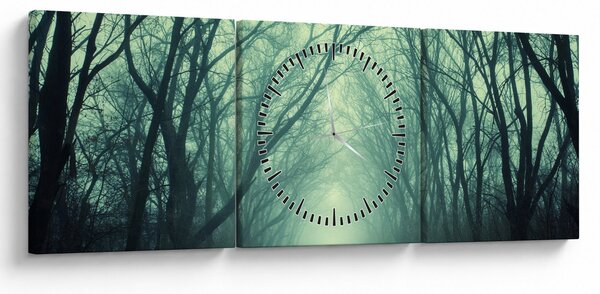 Obraz - Droga z aleją drzew (z zegarem) (90x30 cm)
