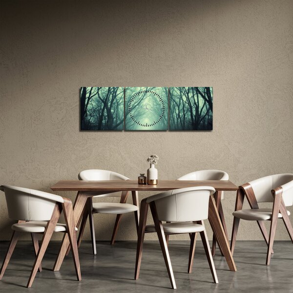 Obraz - Droga z aleją drzew (z zegarem) (90x30 cm)
