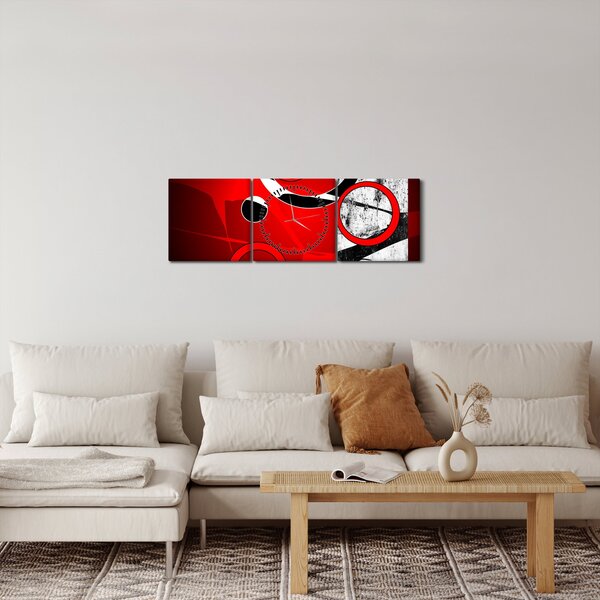 Obraz abstrakcji (z zegarem) (90x30 cm)