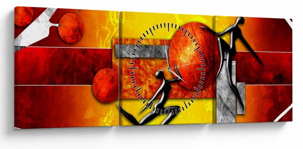 Obraz - Malarstwo ludzkości (z zegarem) (90x30 cm)
