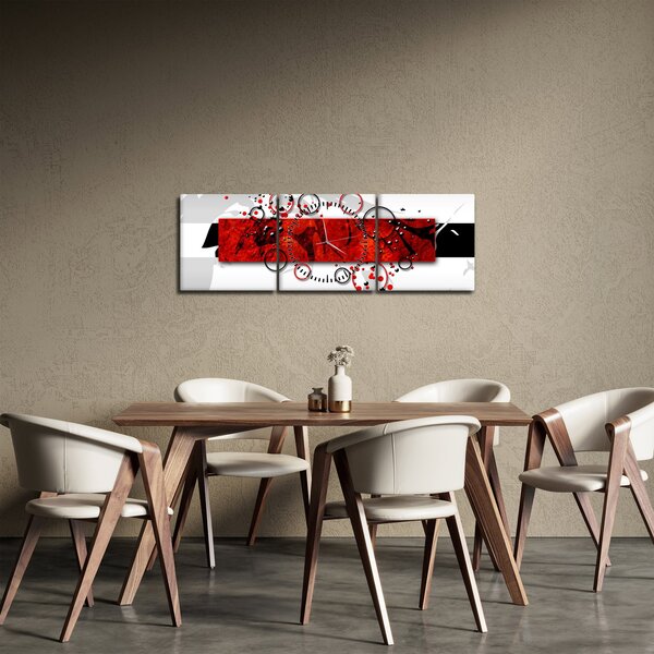 Obraz abstrakcji (z zegarem) (90x30 cm)