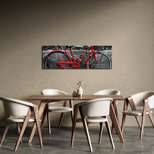 Obraz - Zabytkowy rower (z zegarem) (90x30 cm)