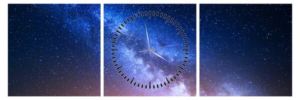 Obraz - Nocne piękno gwiazd (z zegarem) (90x30 cm)