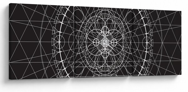 Obraz - Abstrakcja zegara (z zegarem) (90x30 cm)