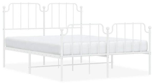Industrialne białe łóżko metalowe z zagłówkiem 120x200 cm F2-T43