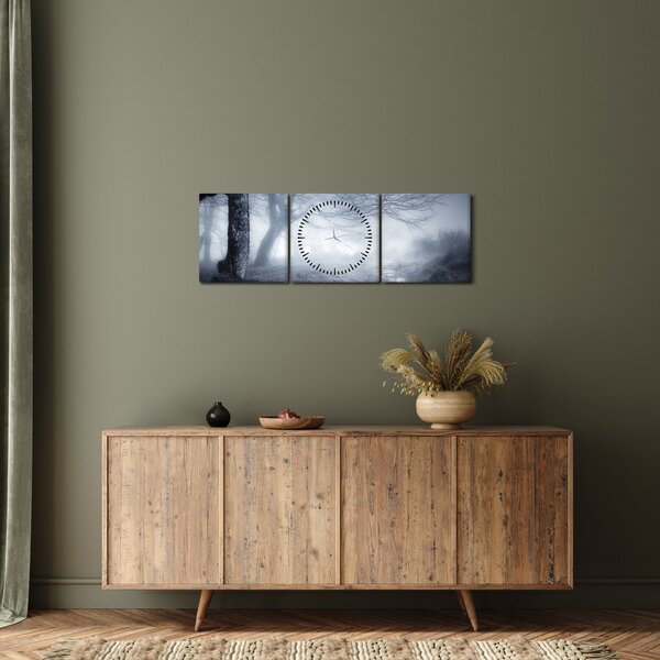 Obraz- Droga we mgle (z zegarem) (90x30 cm)