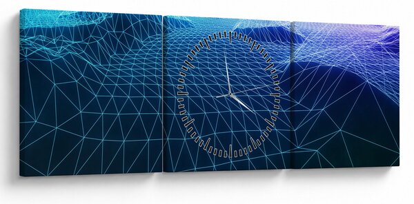 Obraz - Góry w modelu komputerowym (z zegarem) (90x30 cm)