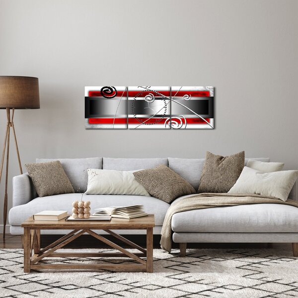 Abstrakcyjny obraz (z zegarem) (90x30 cm)