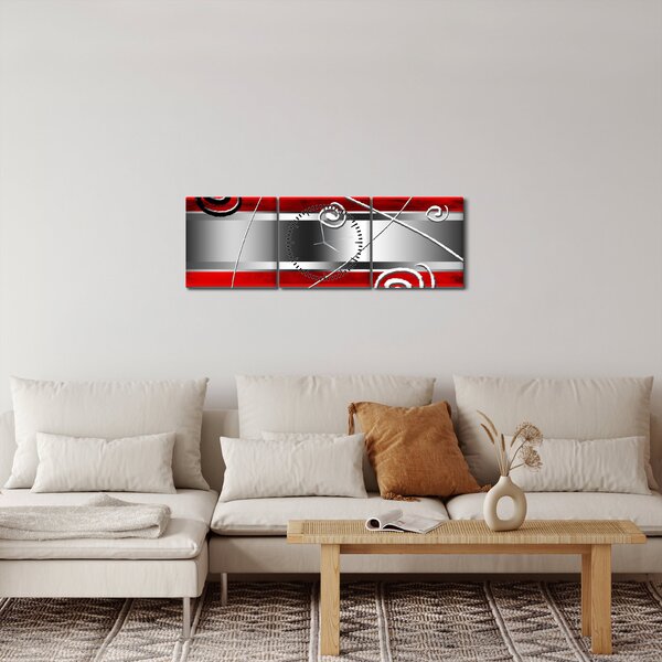 Abstrakcyjny obraz (z zegarem) (90x30 cm)