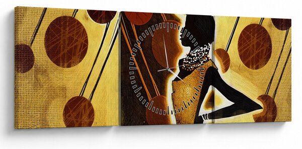 Obraz artystycznego malarstwa starożytnego (z zegarem) (90x30 cm)