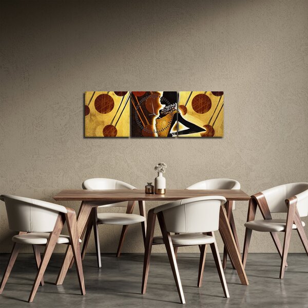 Obraz artystycznego malarstwa starożytnego (z zegarem) (90x30 cm)
