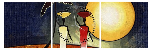 Obraz starożytnego obrazu (z zegarem) (90x30 cm)
