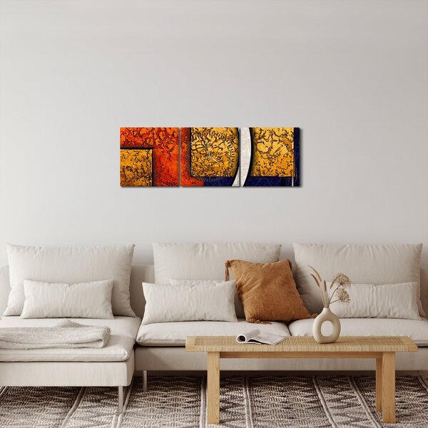 Obraz abstrakcji (z zegarem) (90x30 cm)