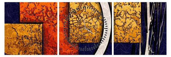 Obraz abstrakcji (z zegarem) (90x30 cm)