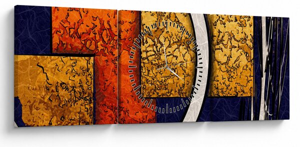 Obraz abstrakcji (z zegarem) (90x30 cm)