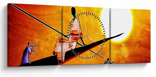 Obraz z okresu starożytnego malarstwa (z zegarem) (90x30 cm)