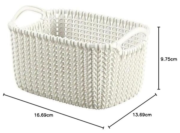 Biały koszyk Curver Knit, 3 l