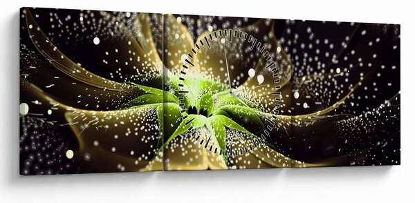 Obraz - Szczegół kwiatu (z zegarem) (90x30 cm)