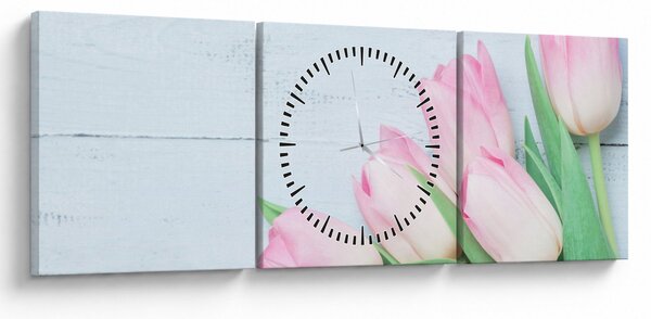Zdjęcie - Bukiet tulipanów (z zegarem) (90x30 cm)