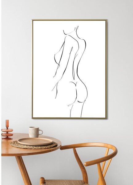 Biało-czarny plakat WOOOD Female, 45,4x65,4 cm