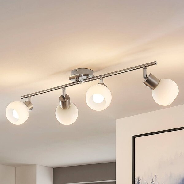 Lampa sufitowa Elaina Lindby, możliwość ściemniania, aluminiowy / szary / cynkowy, salon / jadalnia, metal, nowoczesny