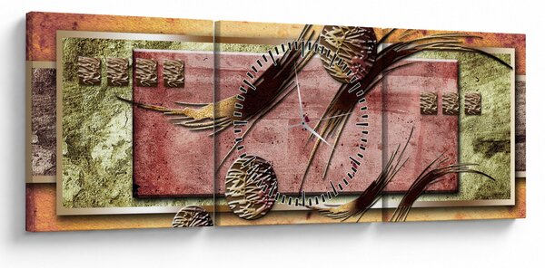 Abstrakcyjny obraz (z zegarem) (90x30 cm)