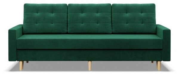 Kanapa trzyosobowa, MILO, velvet, 212x92x92 cm, butelkowa zieleÅ | TYLETEGOTU