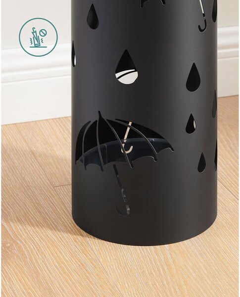 Metalowy stojak na parasole ANABEL, 17x41 cm, czarna SongmicsHome
