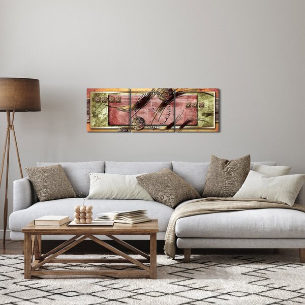 Abstrakcyjny obraz (z zegarem) (90x30 cm)