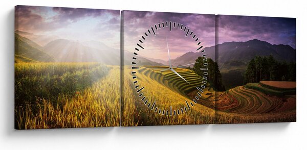Obraz krajobrazu (z zegarem) (90x30 cm)